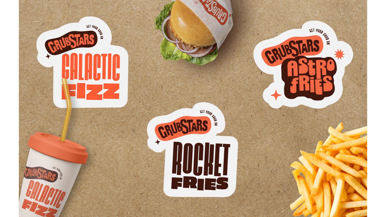 Grubstars cloud kitchen packaging design