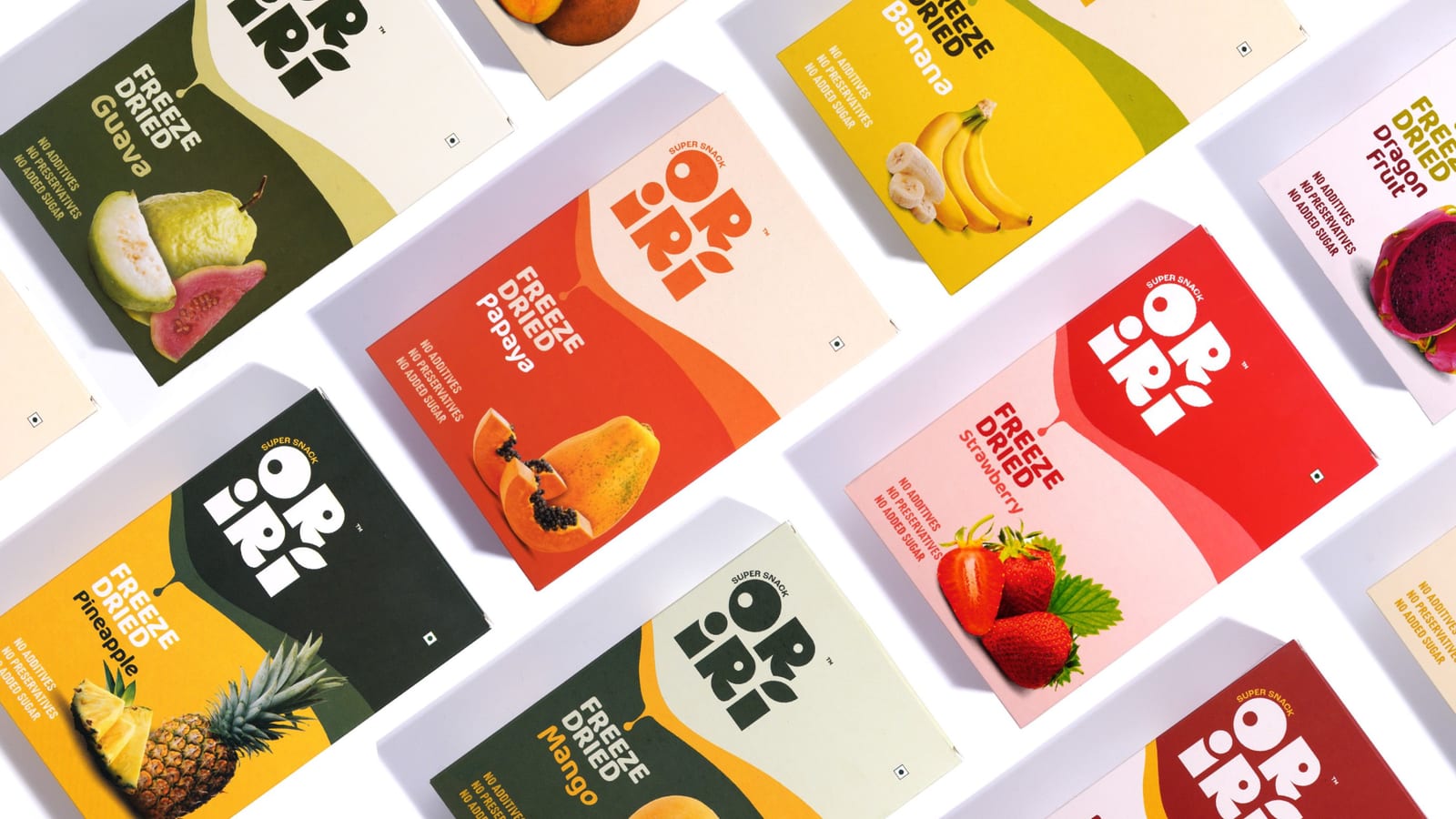 ORIRI freeze-dried fruit packaging range